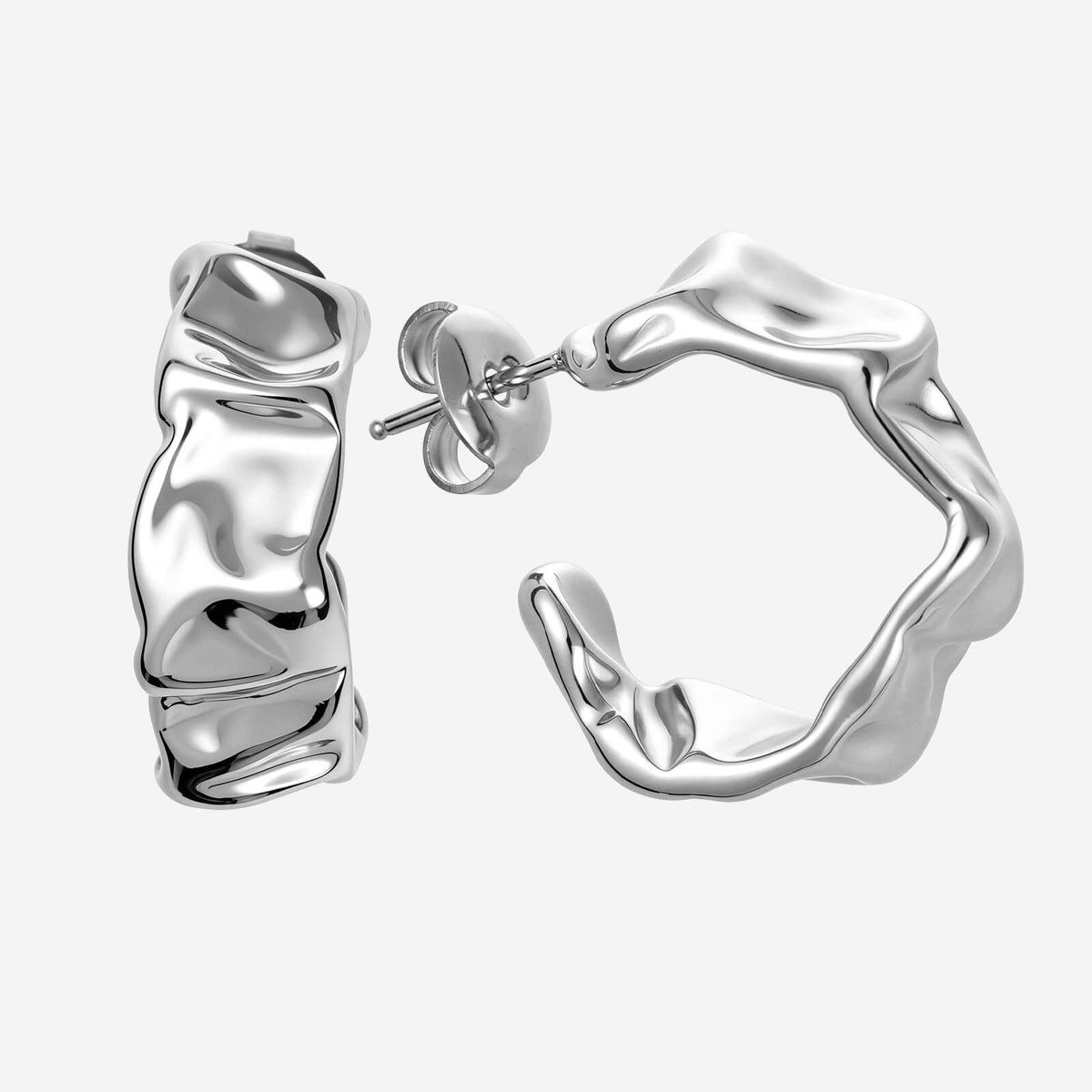 Ivy Hoop Earrings - Silver