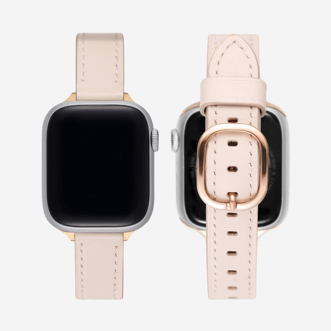 Copenhagen Leather Apple Watch Band - Pink / Vintage Rose Gold