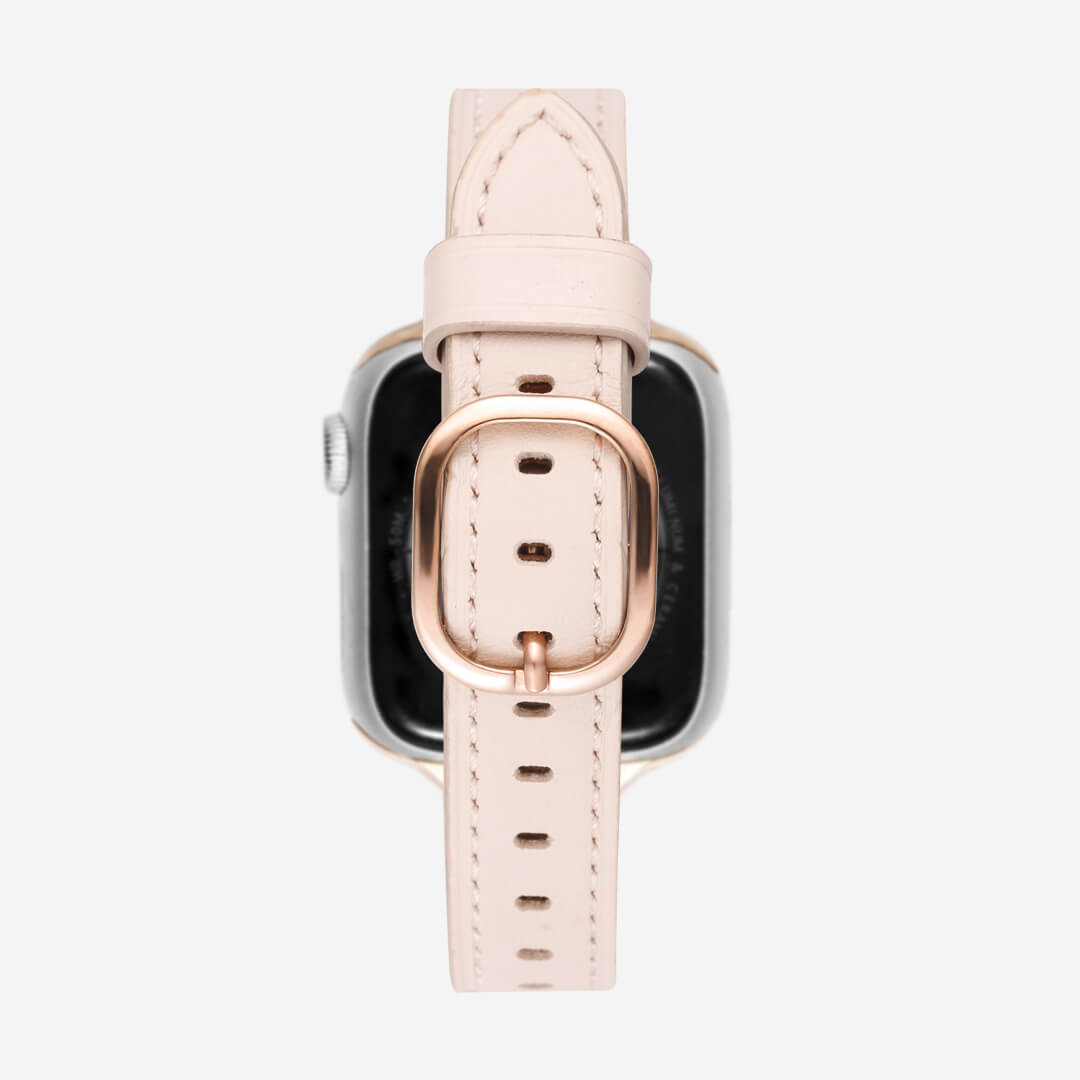 Copenhagen Leather Apple Watch Band - Pink / Vintage Rose Gold