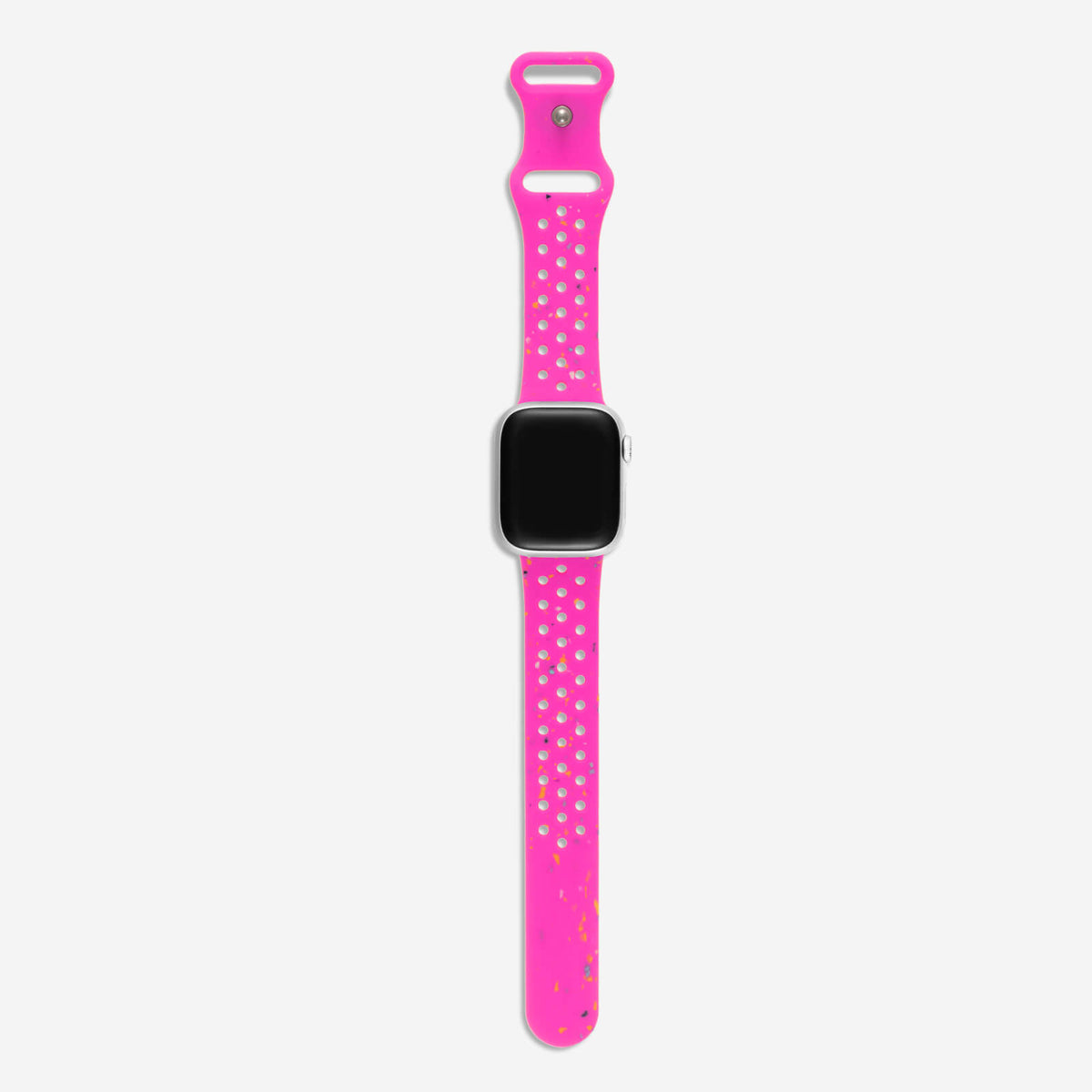 Speckled Silicone Sports Apple Watch Band - Hot Pink