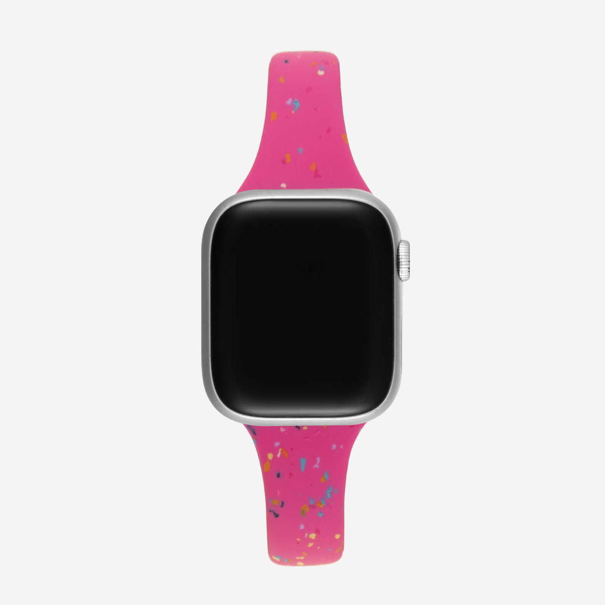 Speckled Slim Silicone Apple Watch Band - Hot Pink