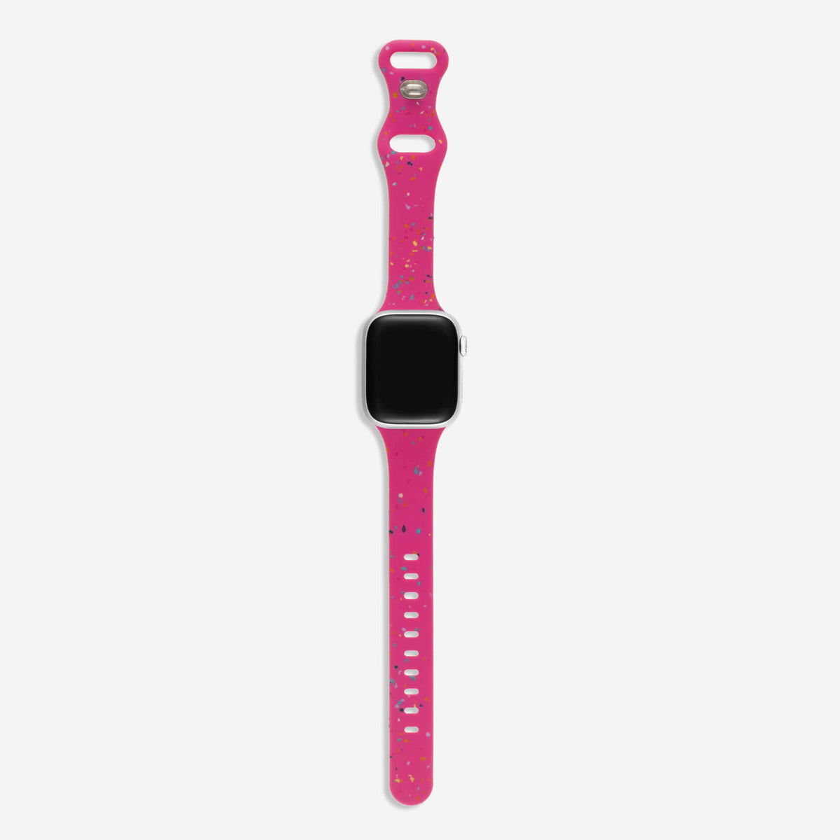 Speckled Slim Silicone Apple Watch Band - Hot Pink