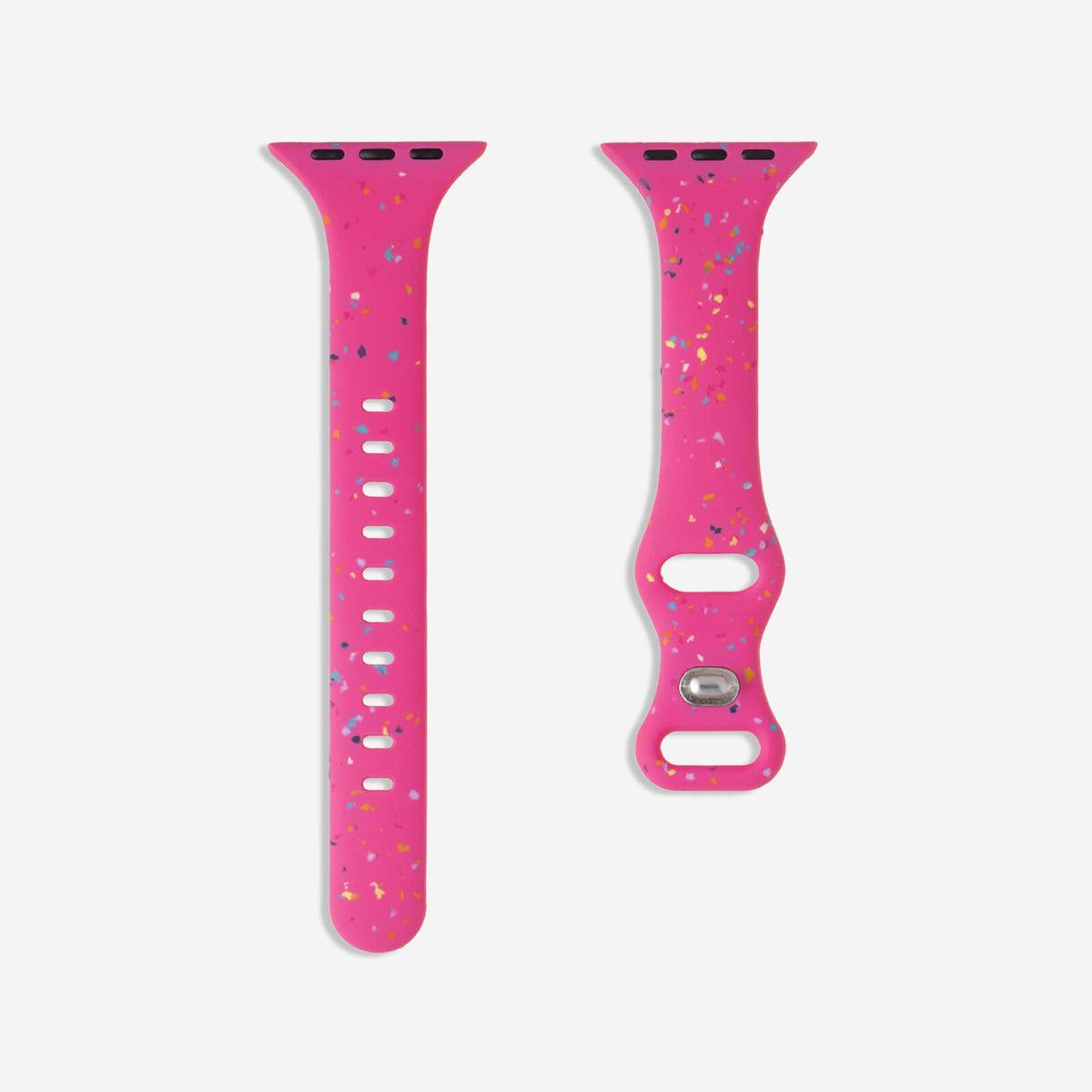 Speckled Slim Silicone Apple Watch Band - Hot Pink