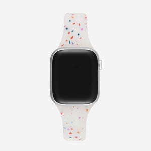 Speckled Slim Silicone Apple Watch Band - Jelly White
