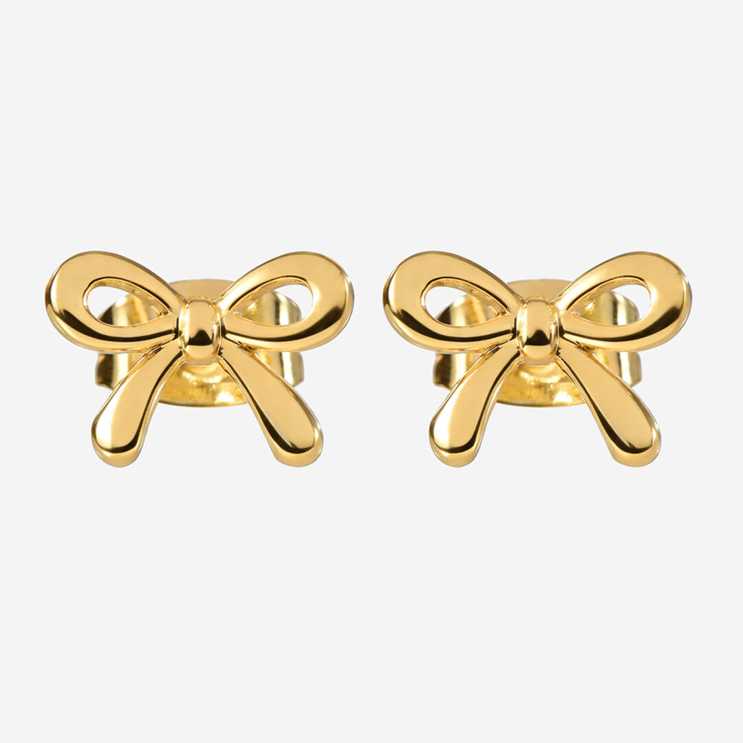 Bella Bow Stud Earrings - Gold