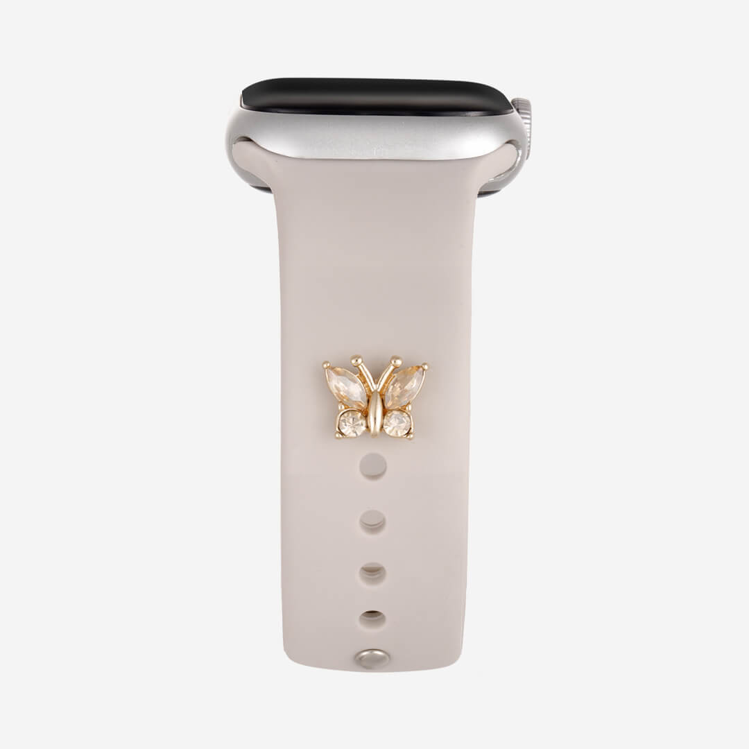 Crystal Butterfly Apple Watch Charm - Gold