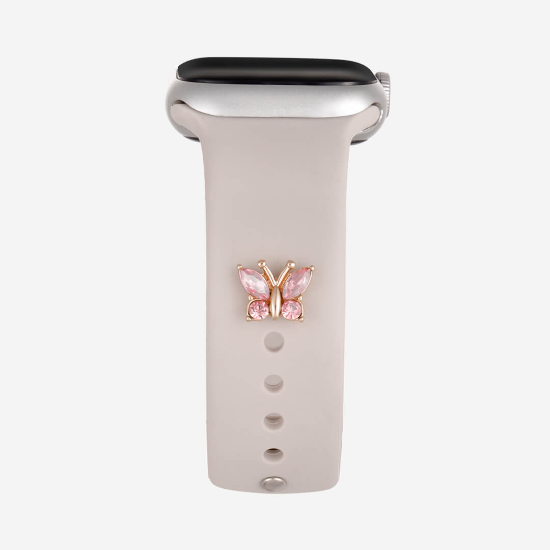 Crystal Butterfly Apple Watch Charm - Rose Gold