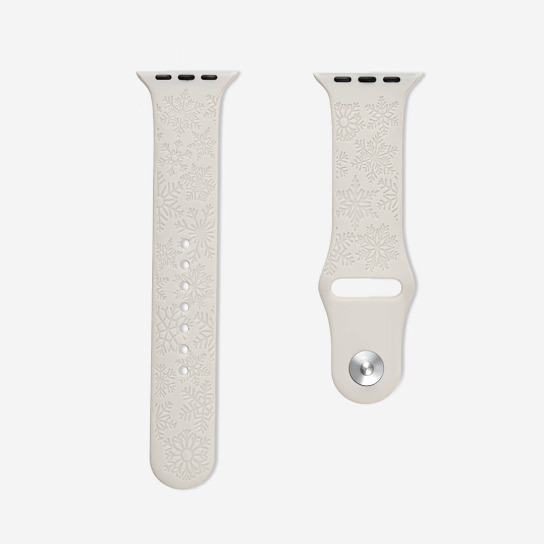 Engraved Silicone Apple Watch Band - Snowflake 
