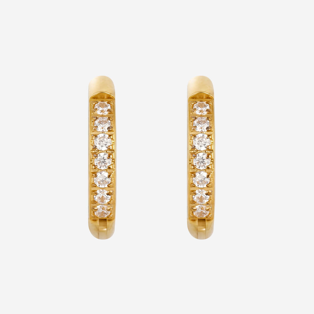 Giselle Crystal Huggie Earrings - Gold