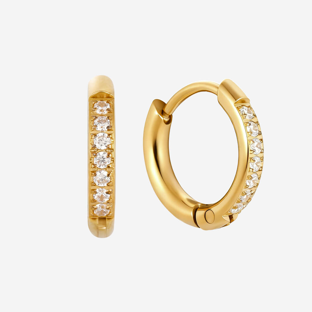 Giselle Crystal Huggie Earrings - Gold