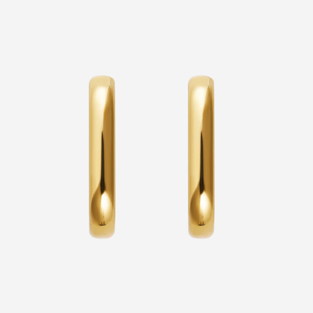 Harper Oval Hoop Earrings - Gold