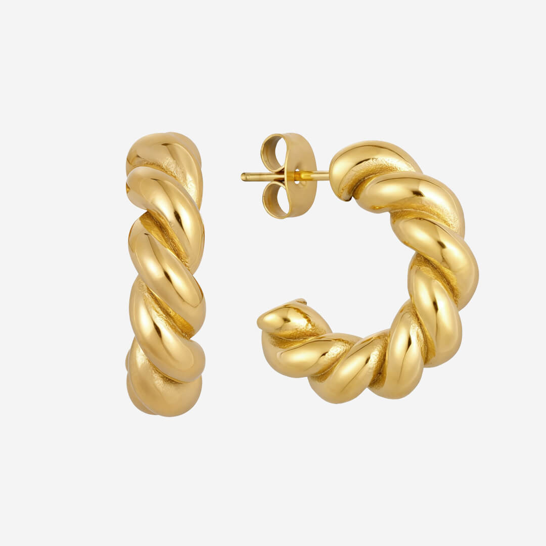 Imogen Twist Hoop Earrings - Gold