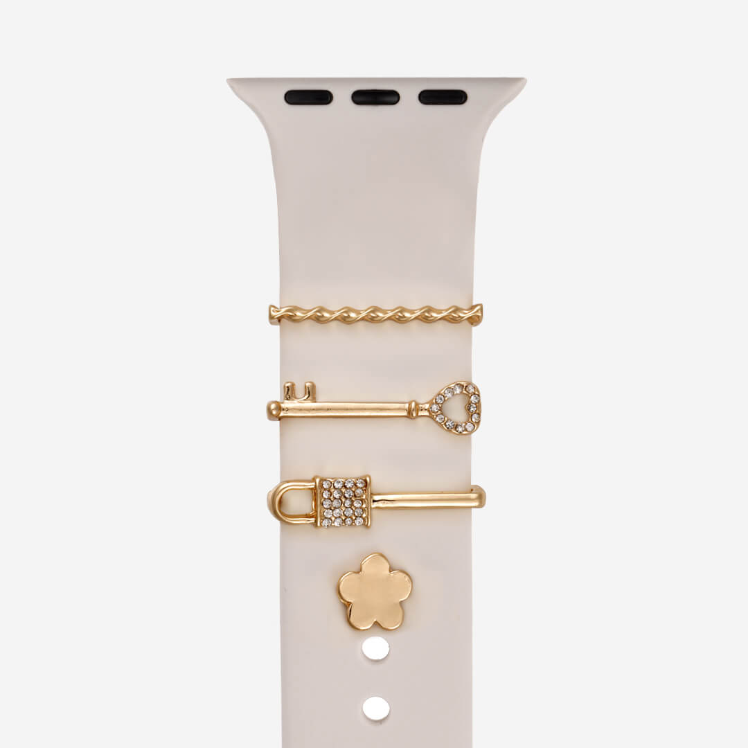 Lock &amp; Key Apple Watch Charm Set - Gold