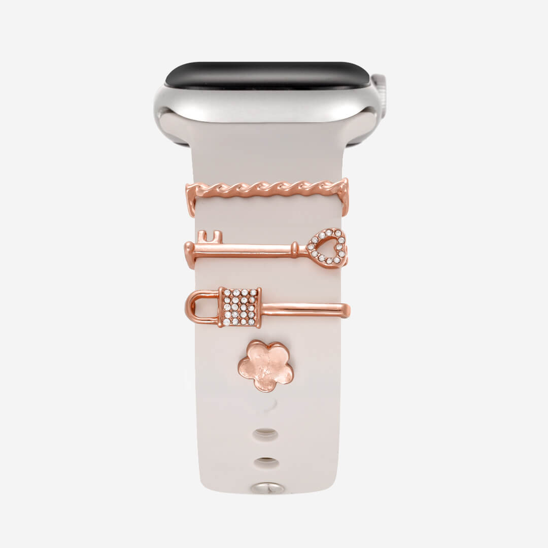 Lock & Key Apple Watch Charm Set - Rose Gold 