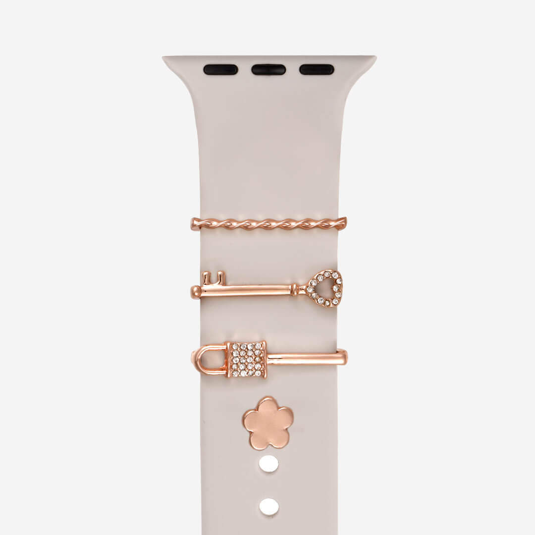 Lock &amp; Key Apple Watch Charm Set - Rose Gold 