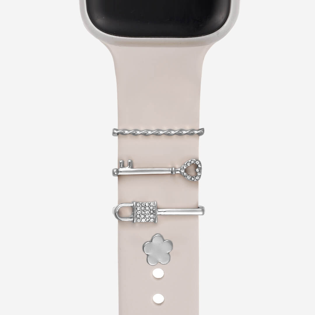Lock & Key Apple Watch Charm Set - Silver