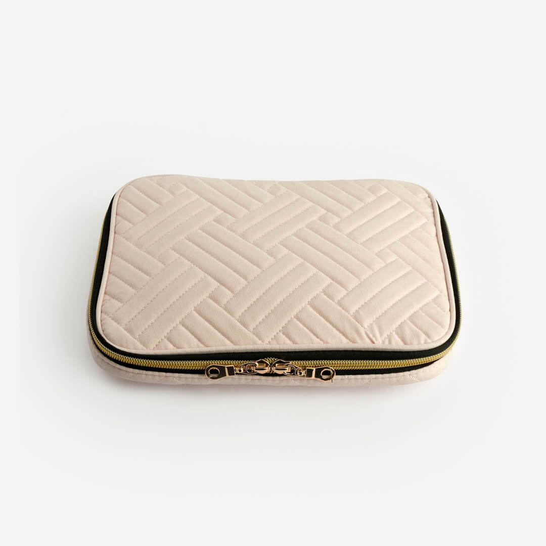 quilted storage case blush 