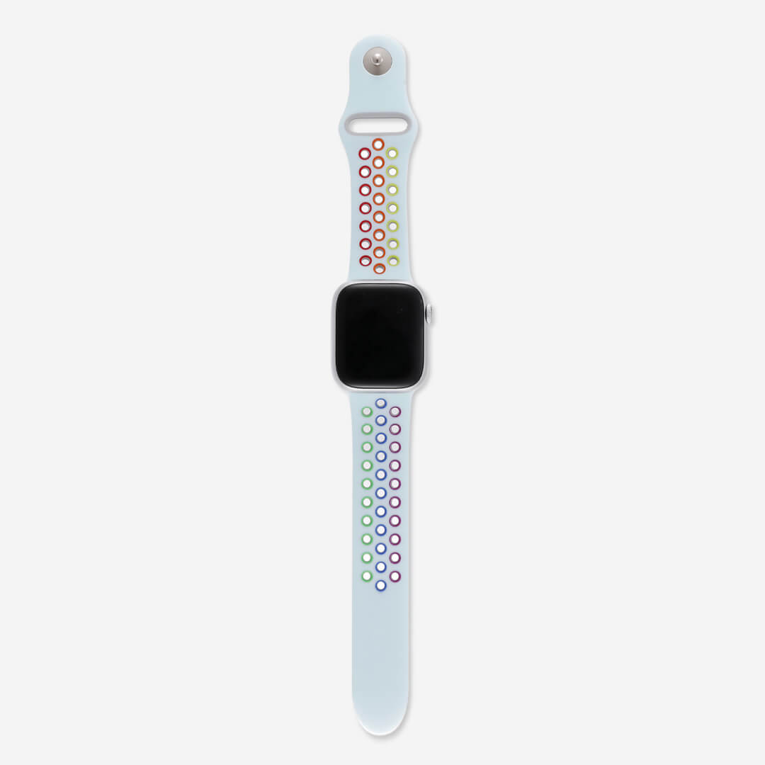 Silicone Sports Apple Watch Band - Aqua/Pride