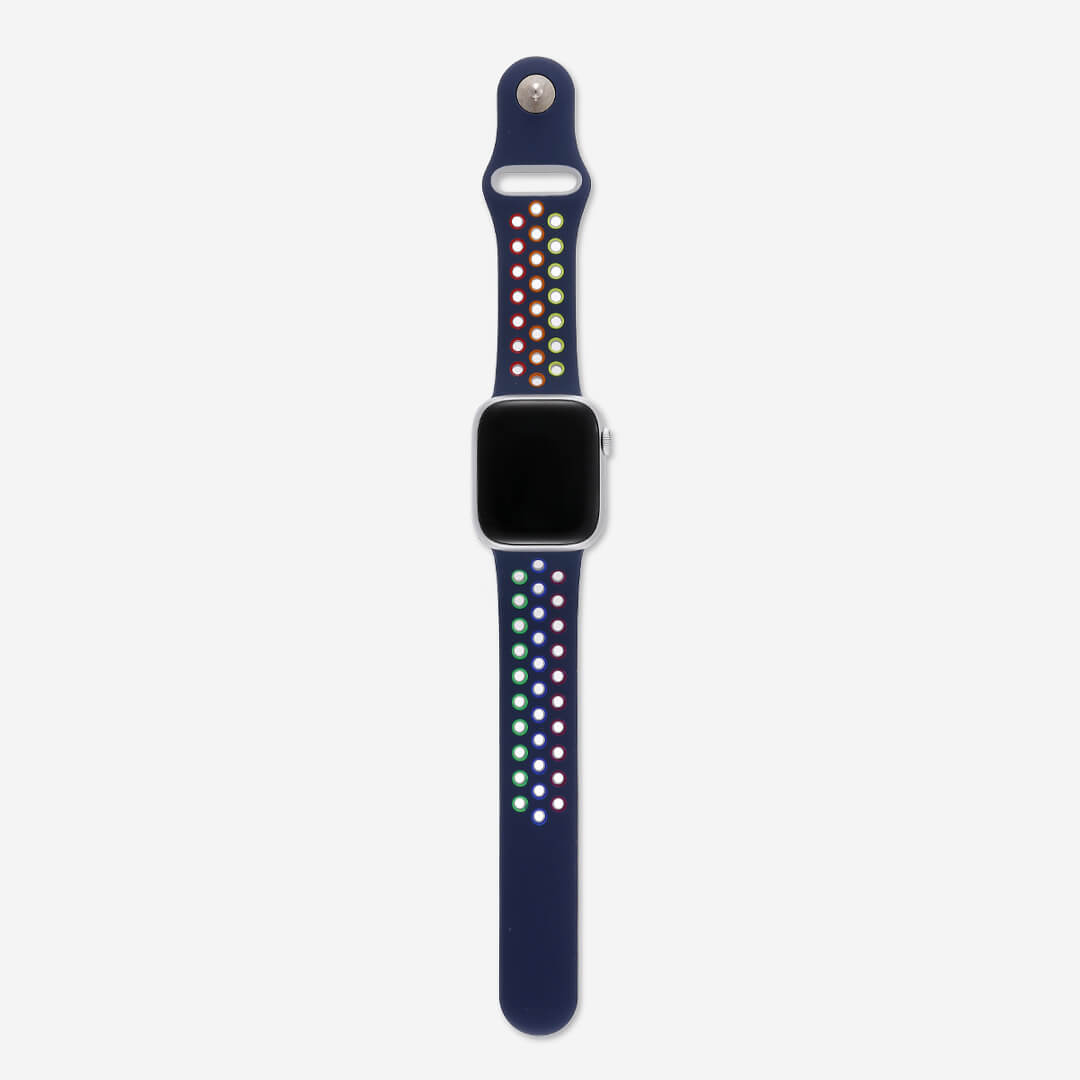 Silicone Sports Apple Watch Band - Midnight/Pride