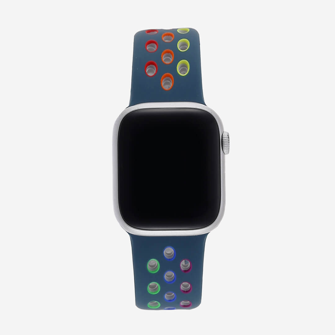 Silicone Sports Apple Watch Band - Slate/Pride