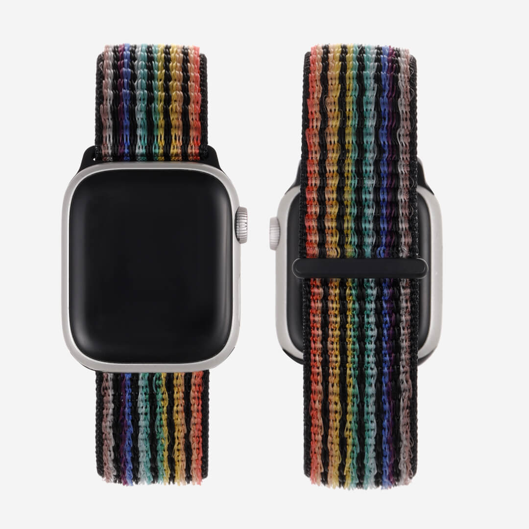 Striped Sport Loop Apple Watch Band - Midsumma Dark