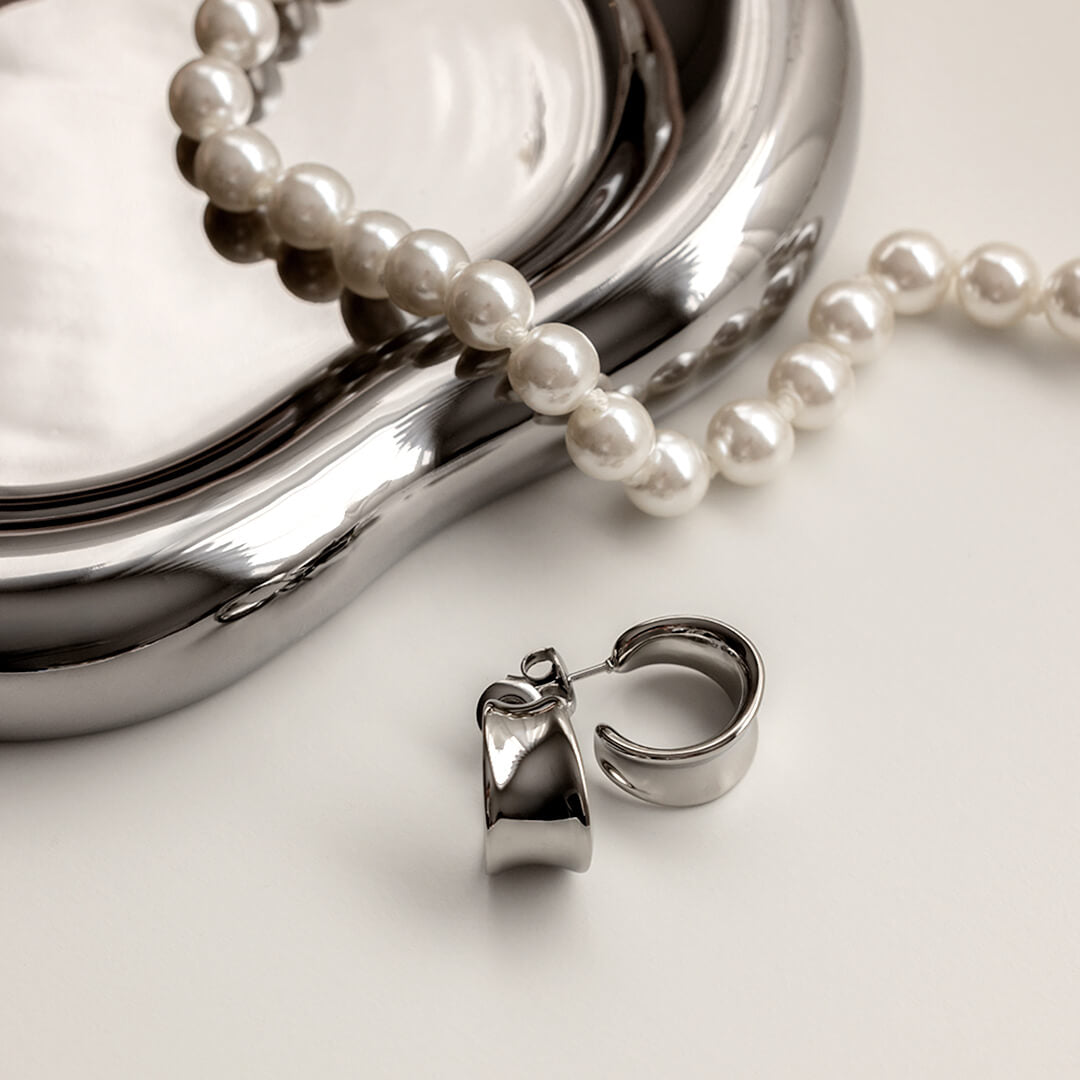 Alice Hoop Earrings - Silver 