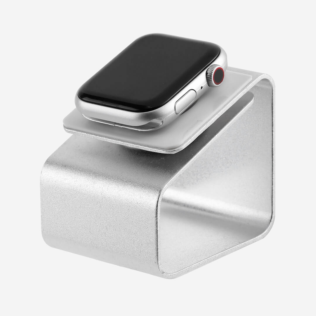 Aluminium Compact Apple Watch Charging Stand Silver