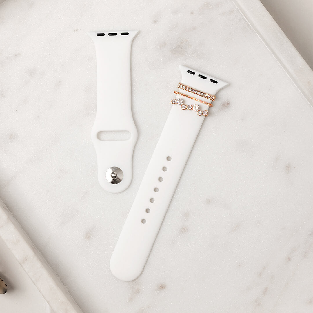 Crystal Bubble Apple Watch Bar Set - Rose Gold - Styled