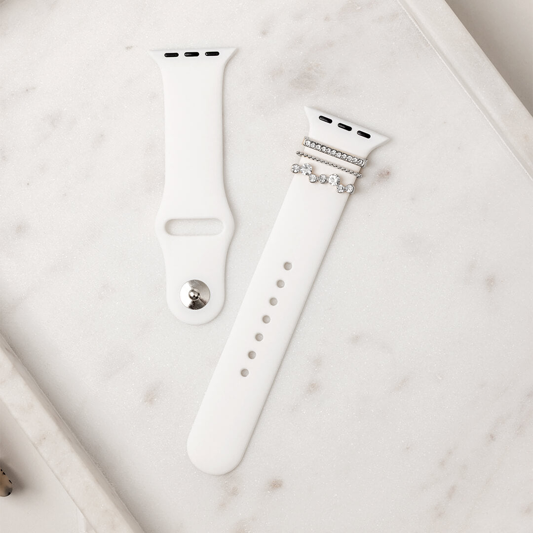 Crystal Bubble Apple Watch Bar Set - Silver - Styled