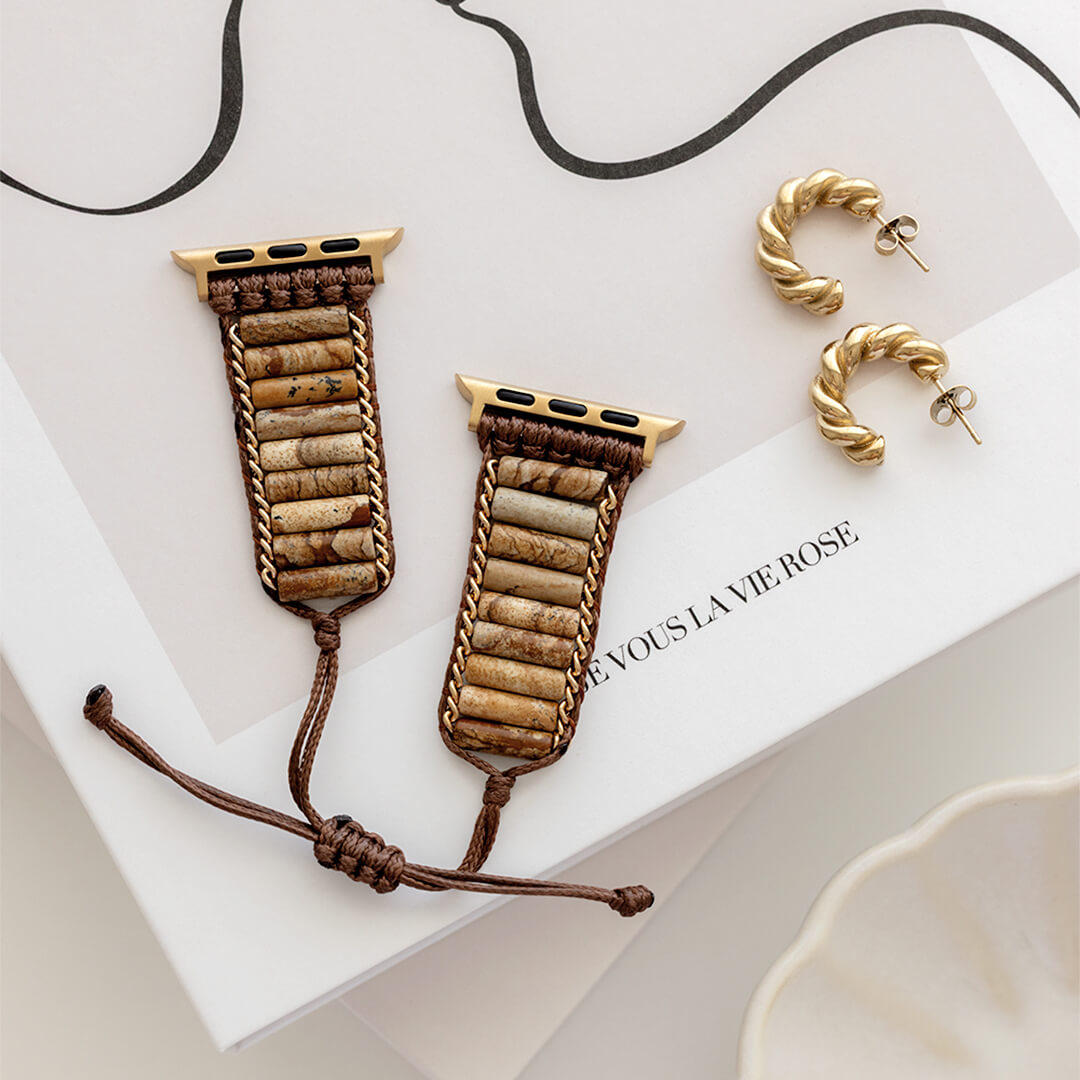 Byron Stone Apple Watch Band - Chocolate Jasper