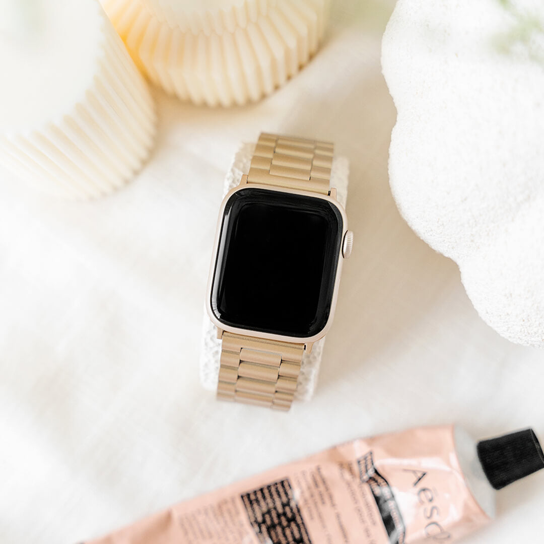 Classic Stainless Steel Apple Watch Band - Light Gold