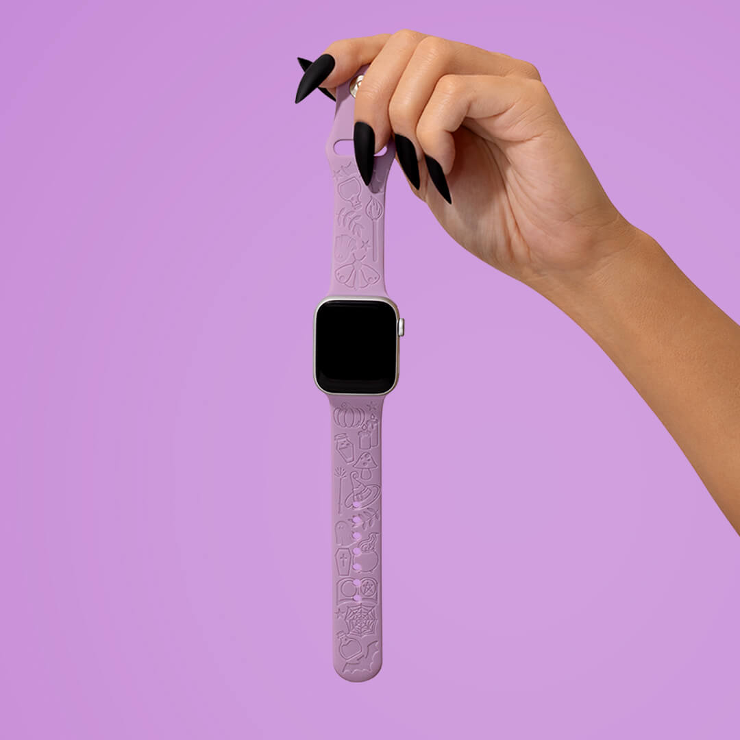 Engraved Silicone Apple Watch Band - Halloween