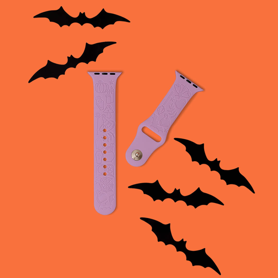 Engraved Silicone Apple Watch Band - Halloween