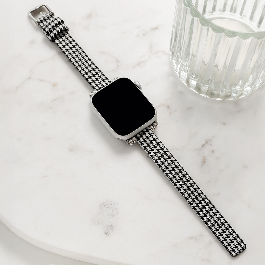 Helsinki Canvas Apple Watch Band - Houndstooth