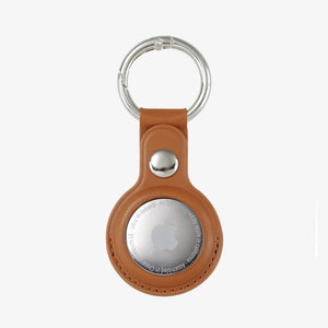 Leather AirTag Case - Brown