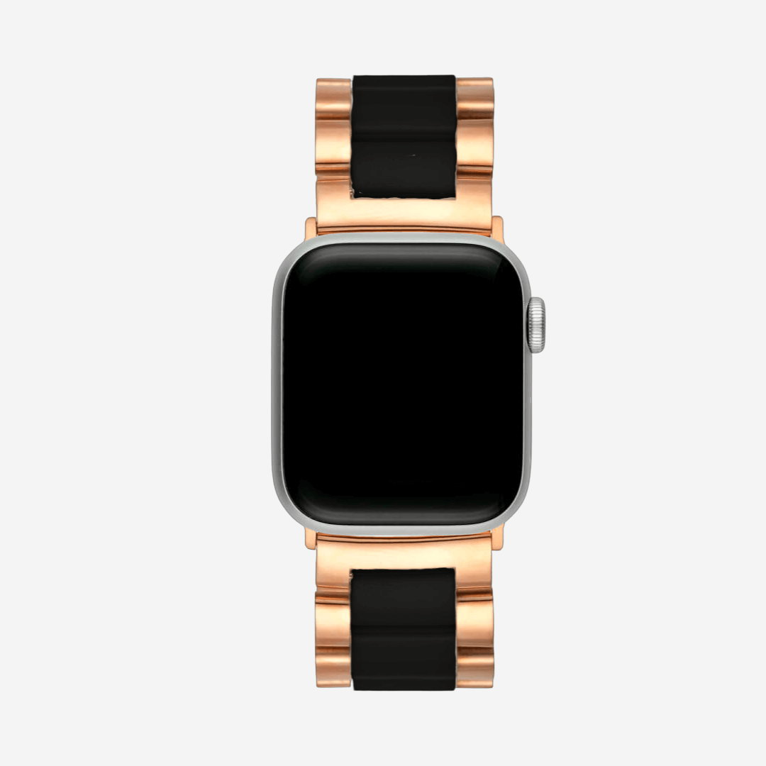 Lisbon Apple Watch Band - Vintage Rose Gold / Black