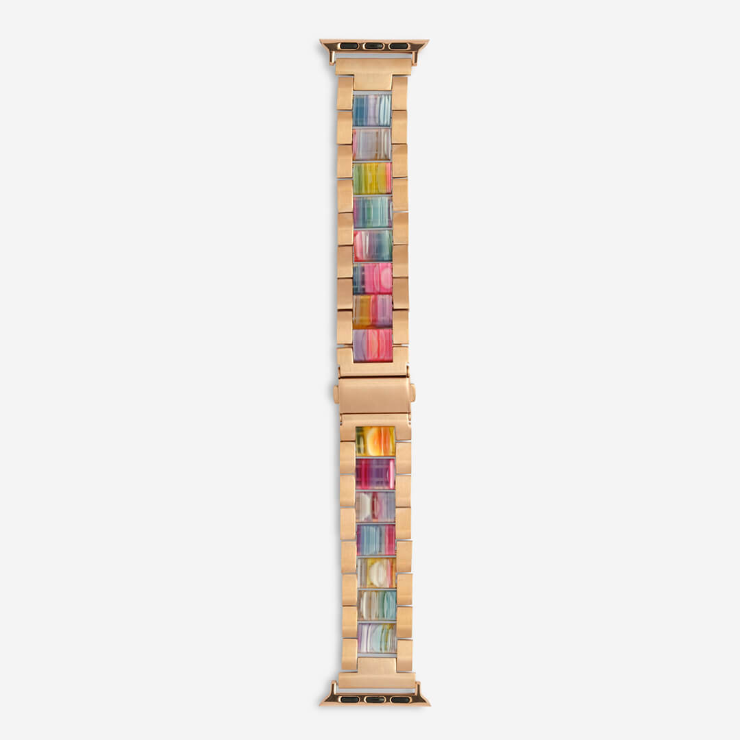 Lisbon Apple Watch Band - Vintage Rose Gold / Rainbow