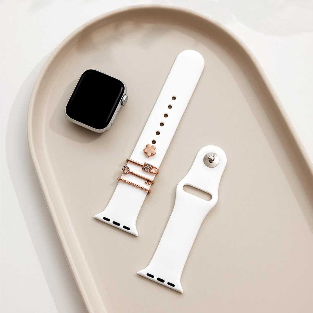 Lock &amp; Key Apple Watch Bar &amp; Charm Set - Rose Gold - Styled