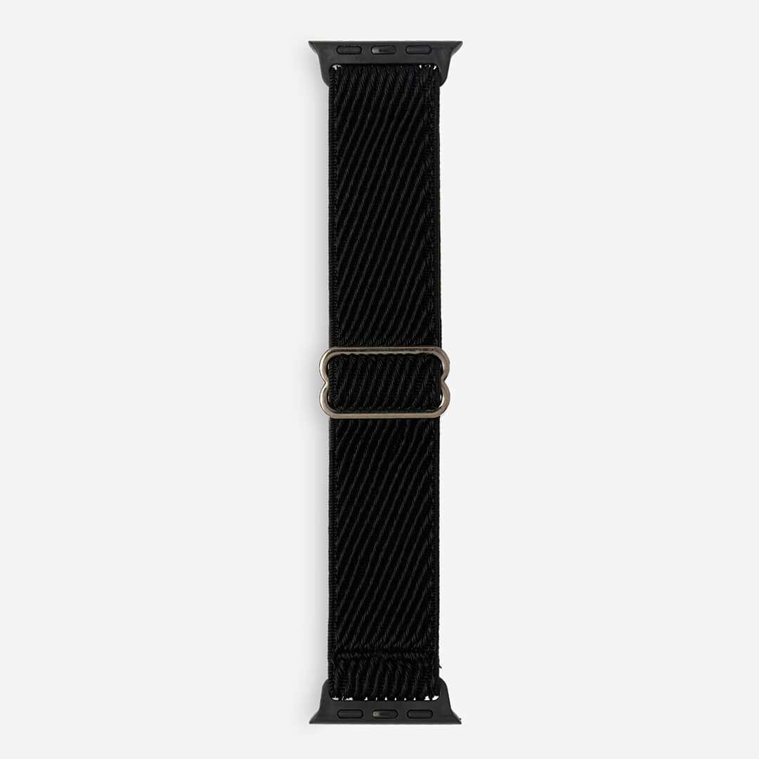 Malibu Nylon Loop Apple Watch Band - Black