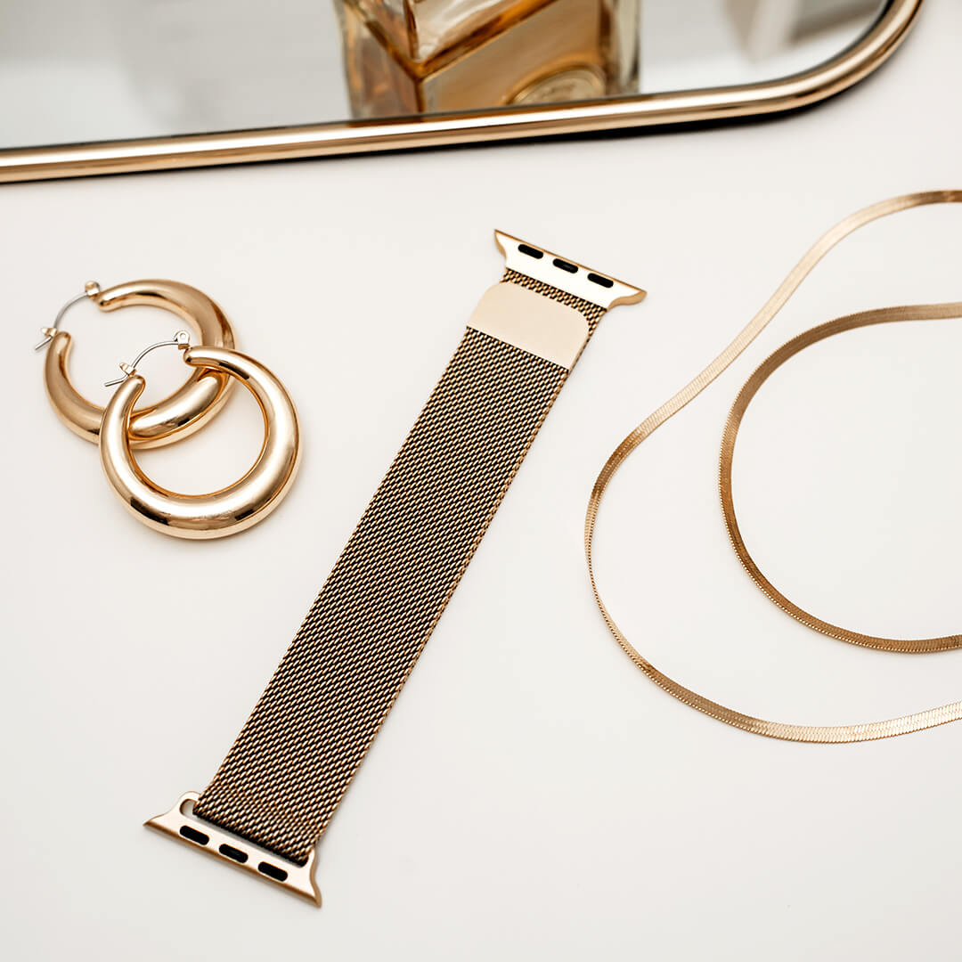 Milanese Loop Apple Watch Band - Vintage Gold