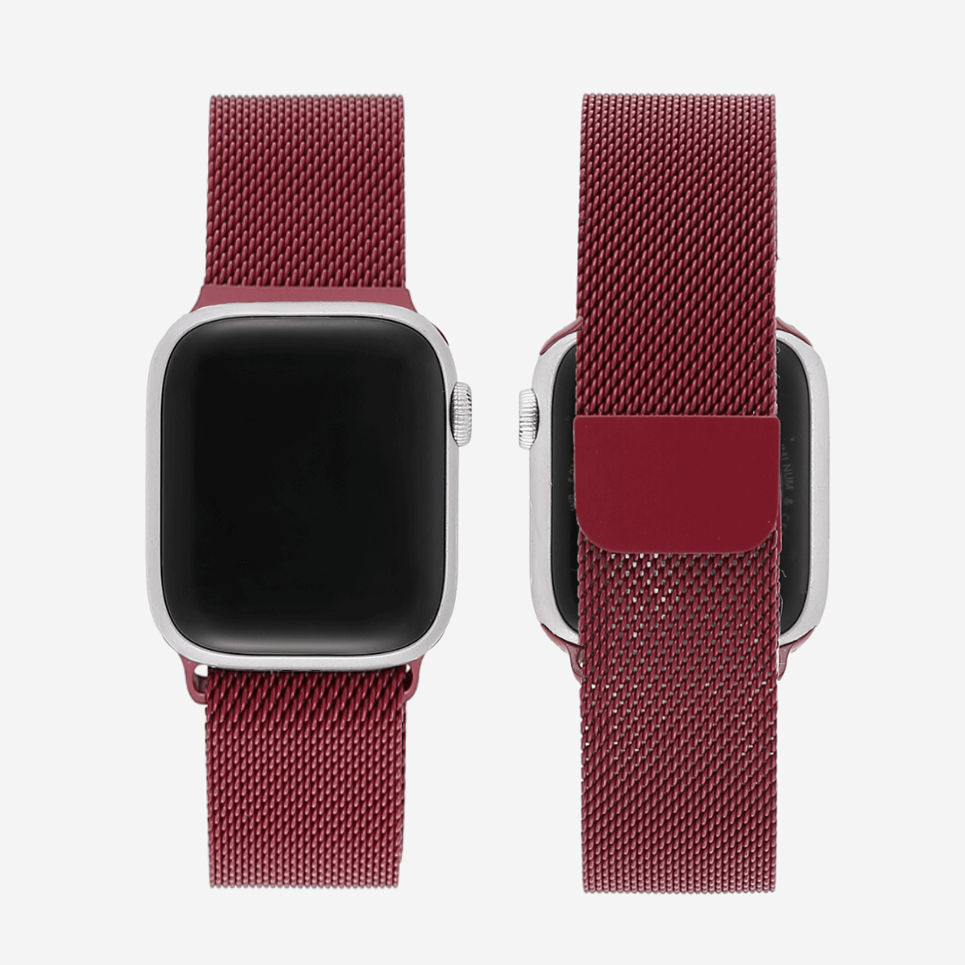 Milanese Loop Apple Watch Band - Rose Red