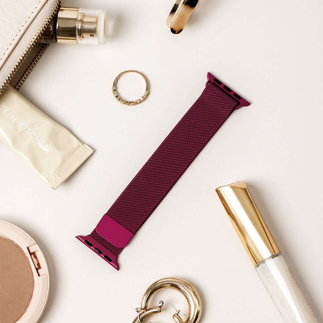 Milanese Loop Apple Watch Band - Hot Pink - Styled