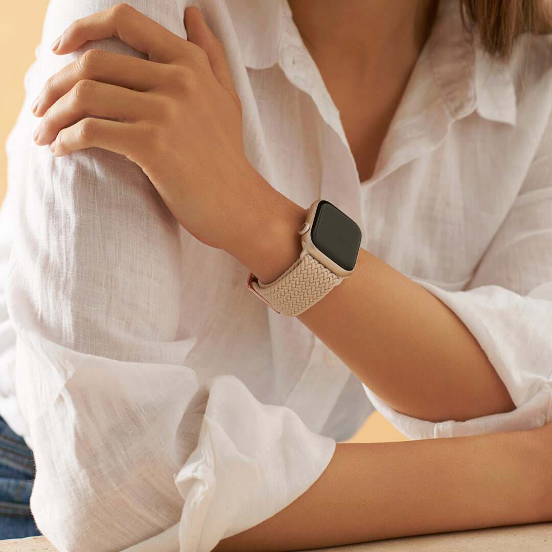 Maui Braided Loop Apple Watch Band - Starlight - On Model