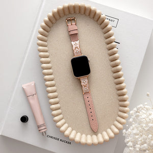 Osaka Leather Apple Watch Band - Peony