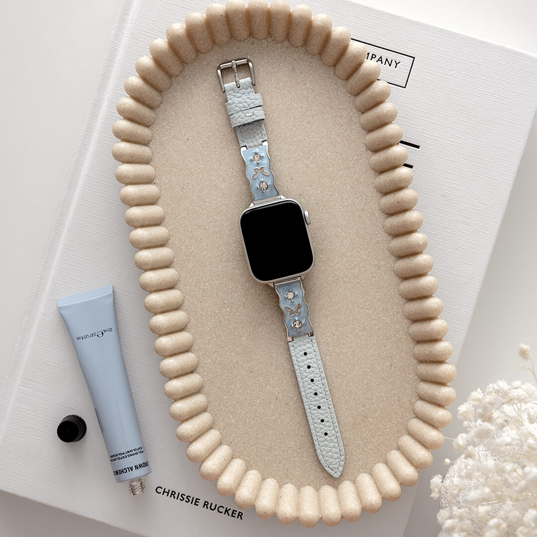 Osaka Leather Apple Watch Band - Sky Blue