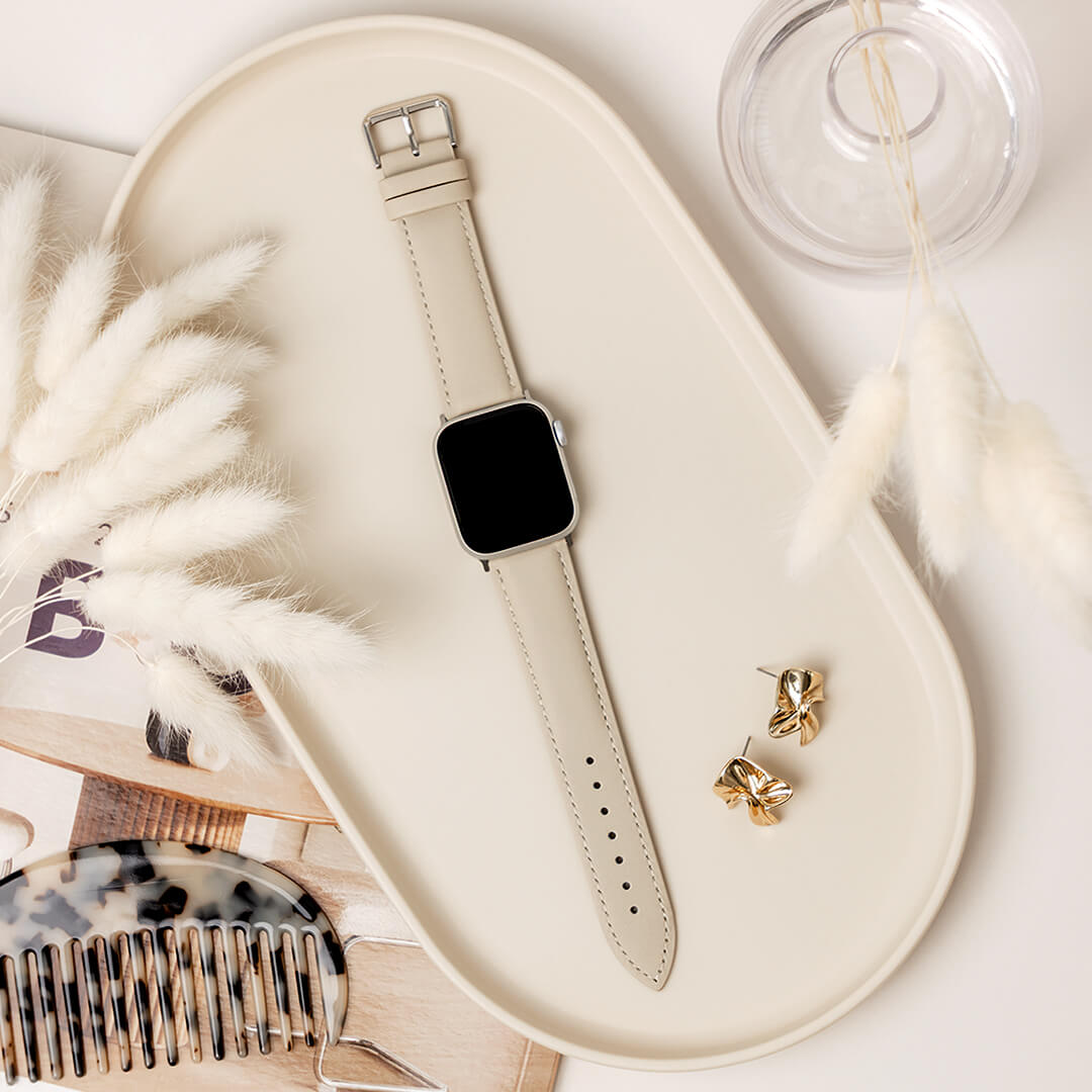 Oslo Leather Apple Watch Band - Starlight - Styled