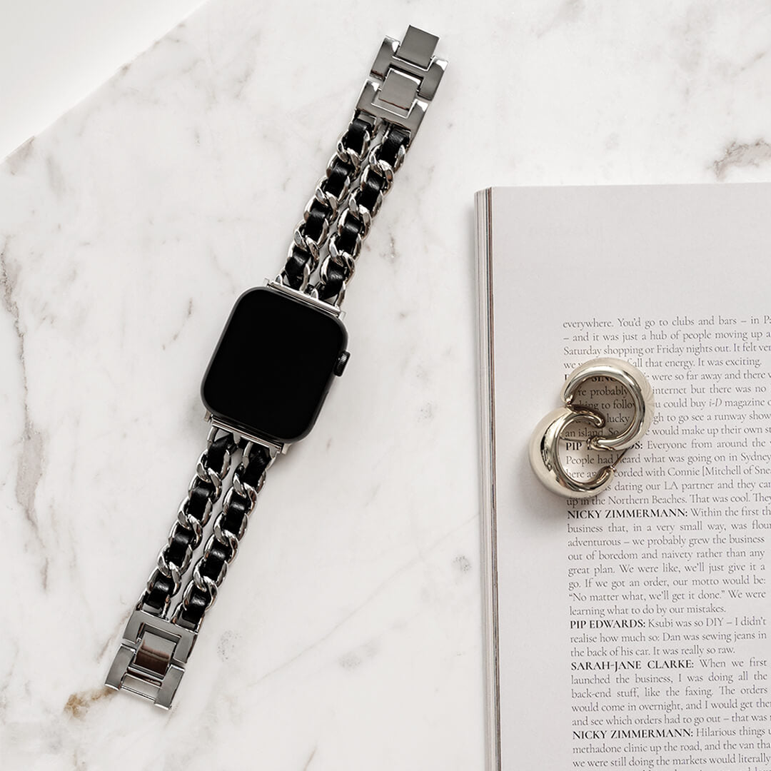 Paris Bracelet Apple Watch Band - Silver / Black