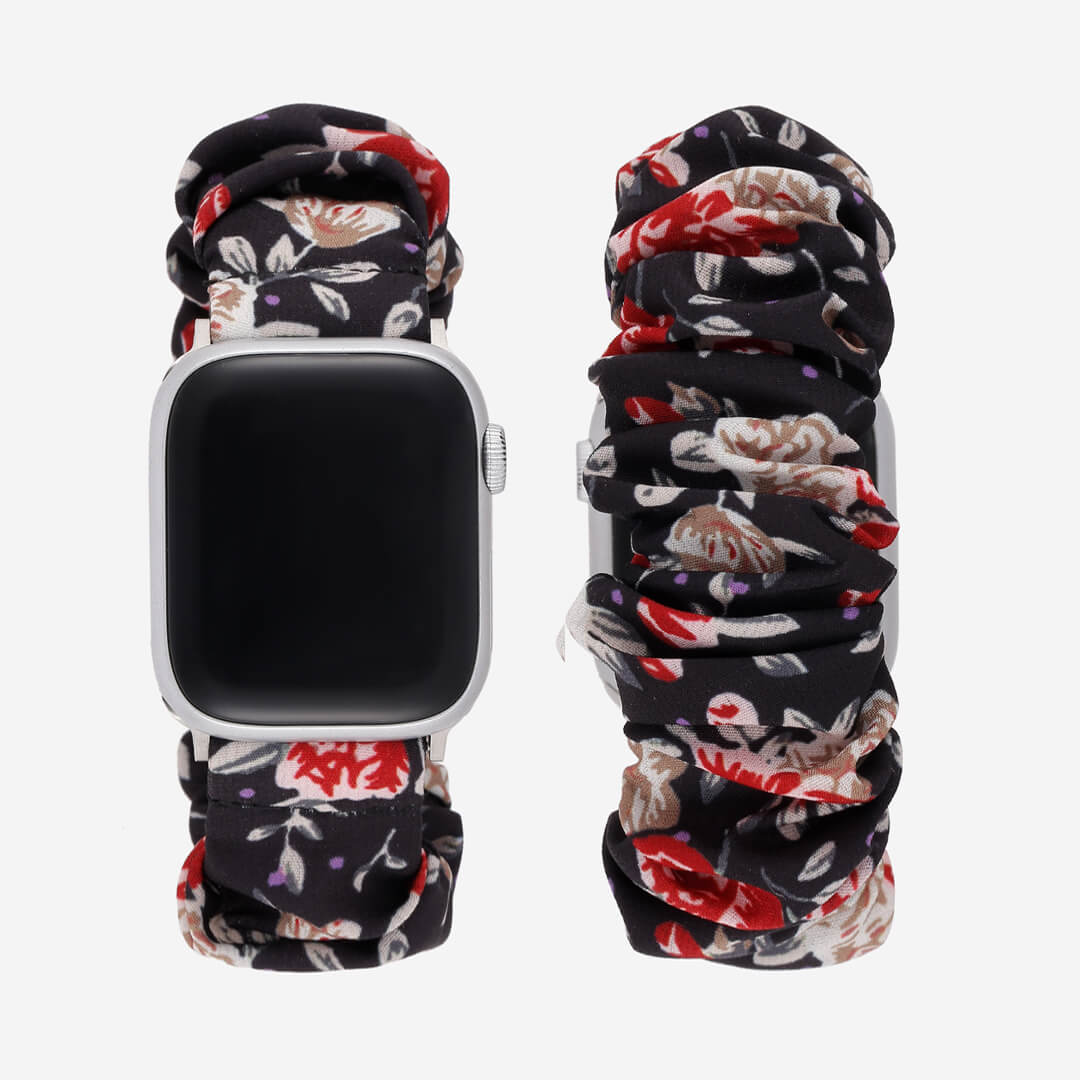 Scrunchie Apple Watch Band - Midnight Rose