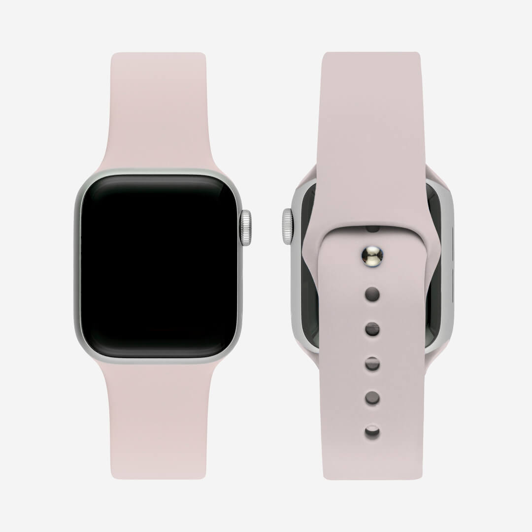 Silver apple 2025 watch pink band