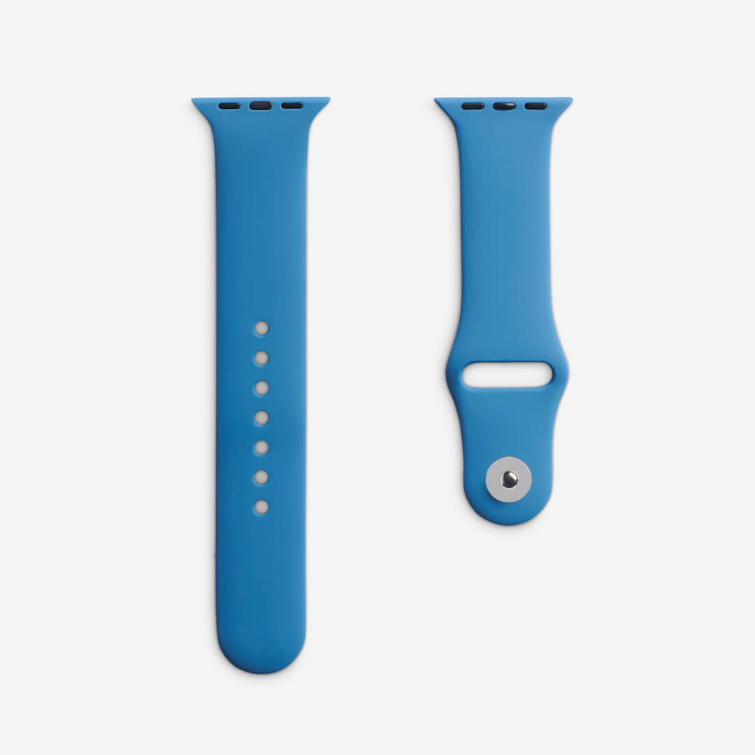 Classic Silicone Apple Watch Band - Plain Blue